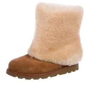 (EUC) UGG Shearling Trimmed Suede Booties SZ6